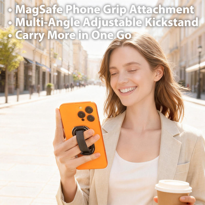 Cyberguys MagSafe Compatible Phone Grip with 360° Rotating Kickstand Stand