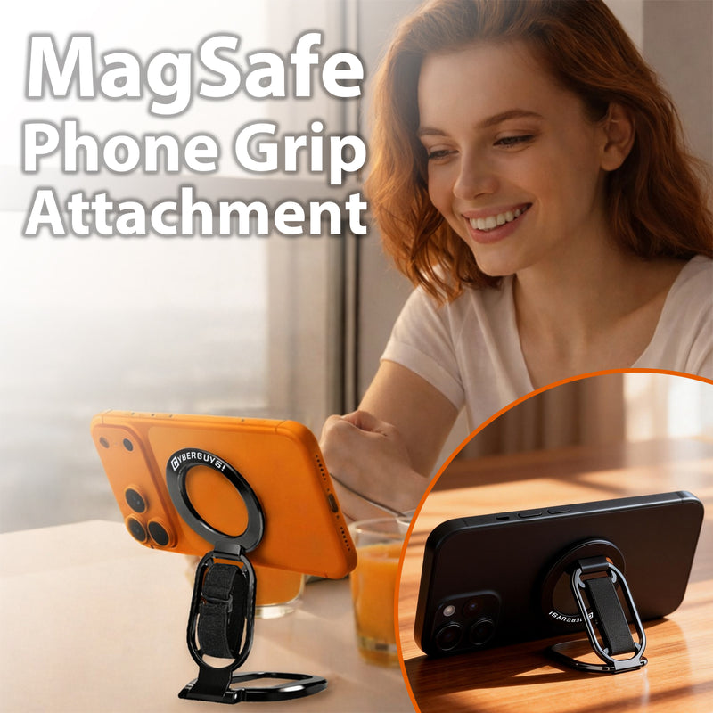 Cyberguys MagSafe Compatible Phone Grip with 360° Rotating Kickstand Stand