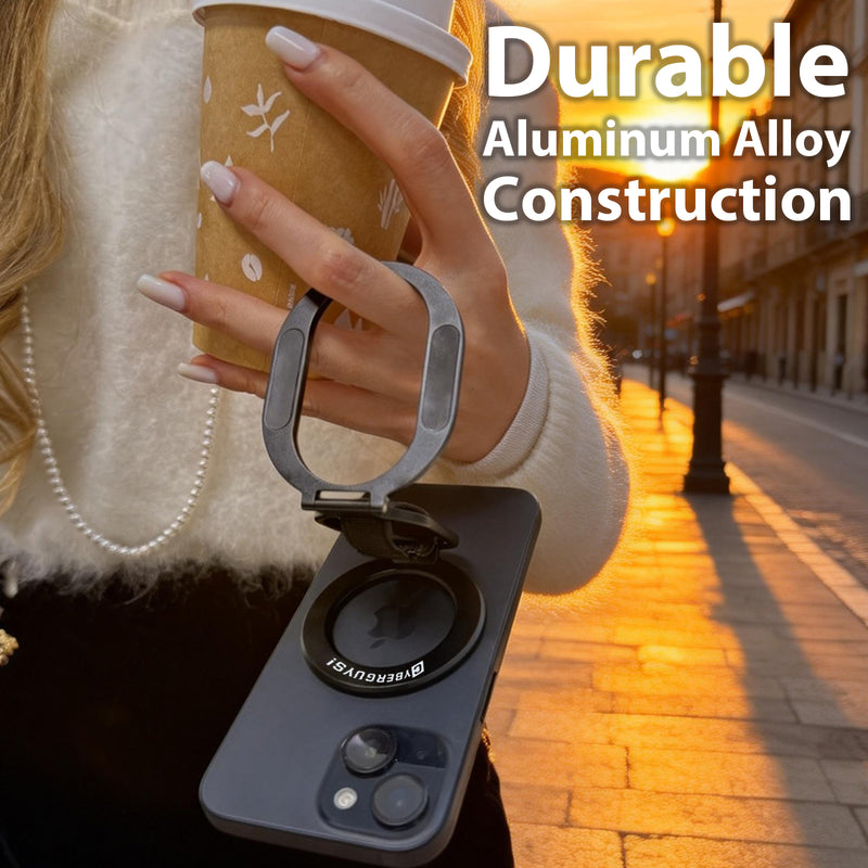 Cyberguys MagSafe Compatible Phone Grip with 360° Rotating Kickstand Stand