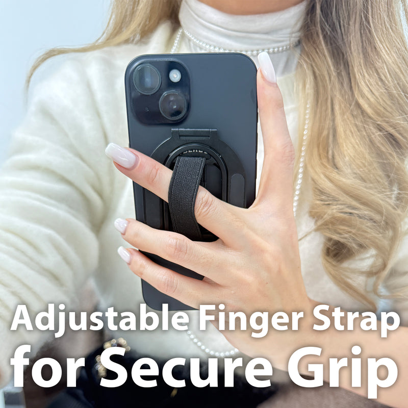 Cyberguys MagSafe Compatible Phone Grip with 360° Rotating Kickstand Stand