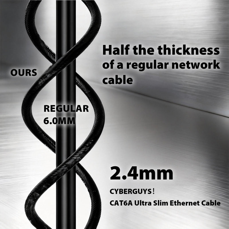 Cyberguys 10 Pack CAT6A Ultra Slim Ethernet Cable, 10Gbps Bootless Patch Cord