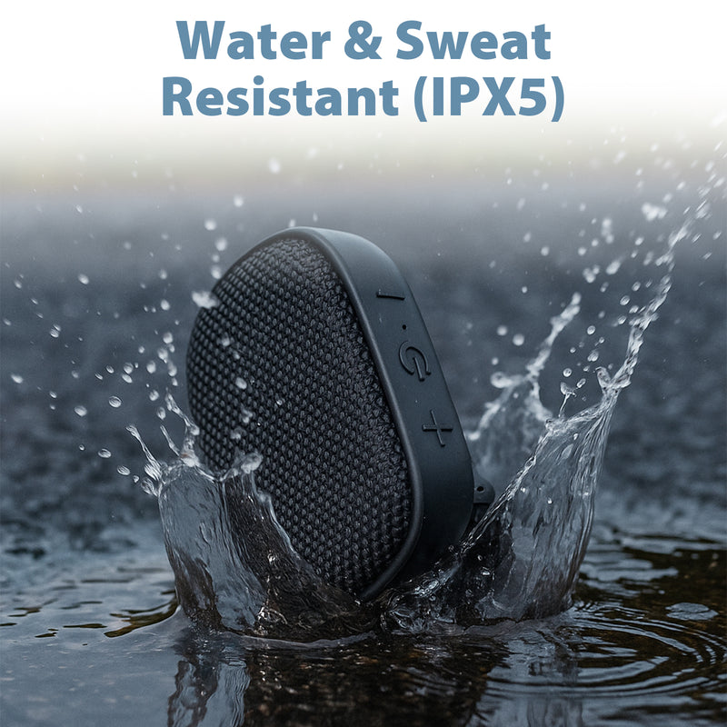 Travel Depot Mini Wearable Bluetooth 5.3 Speaker – Clip-On IPX5 with Mic