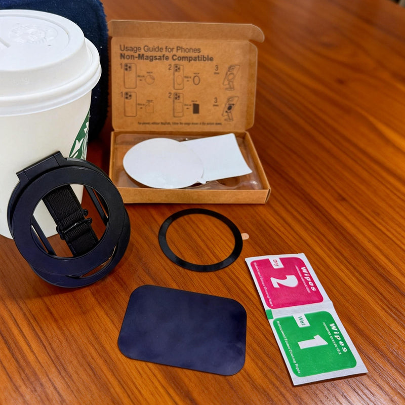 Cyberguys MagSafe Compatible Phone Grip with 360° Rotating Kickstand Stand