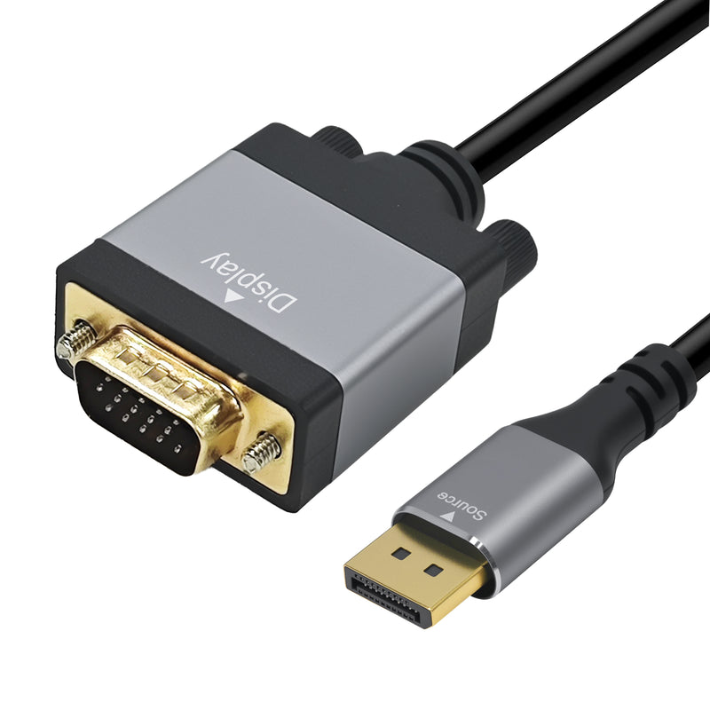 Cyberguys DisplayPort to VGA Cable 6ft – 1080p w/ Secure Latch