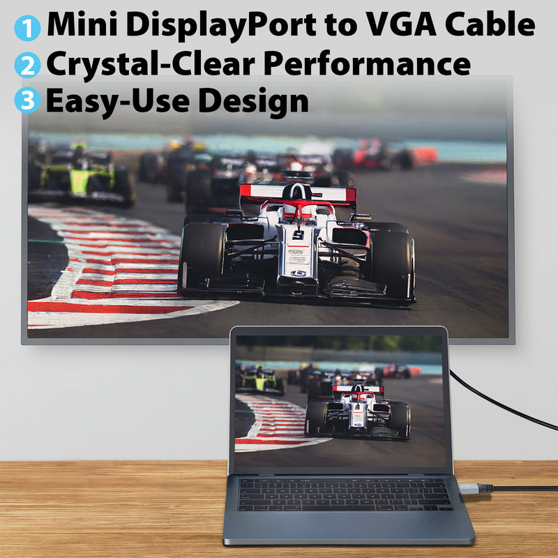 Cyberguys Mini DisplayPort to VGA Cable – 6ft 1080p Adapter
