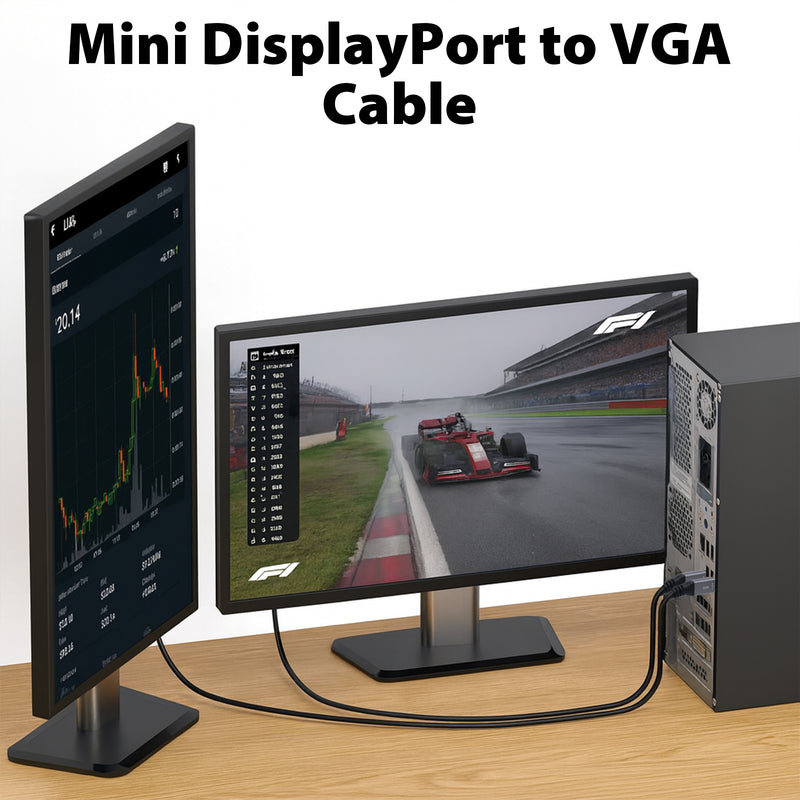 Cyberguys Mini DisplayPort to VGA Cable – 6ft 1080p Adapter