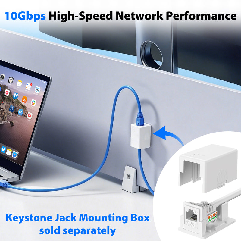 Cyberguys CAT 6 Keystone Jack 90° Slim Profile, 10Gbps Gold-Plated