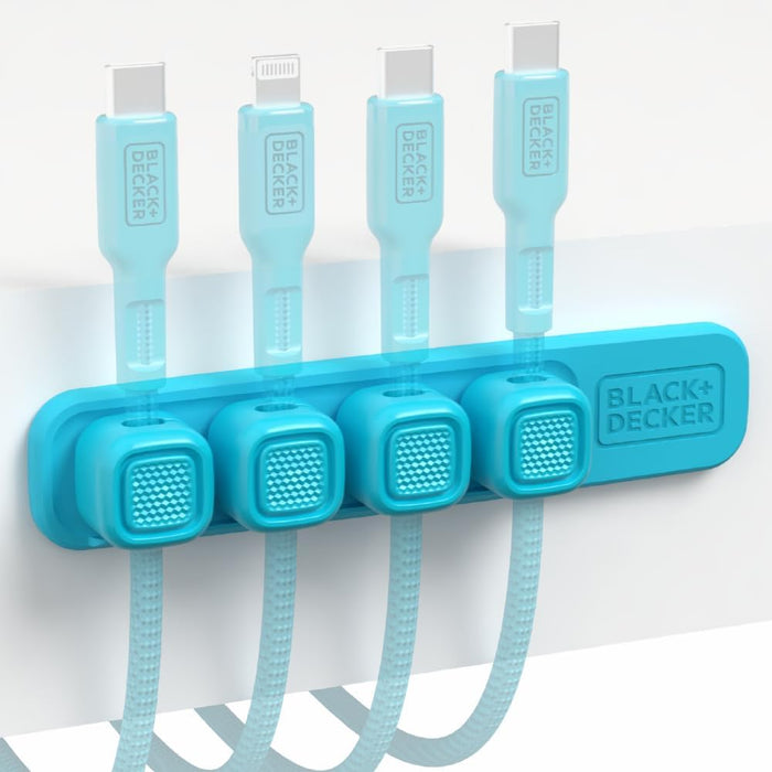 BLACK+DECKER Magnetic Cable Organizer – 4-Pack Adhesive Cord Clips for Cable Management