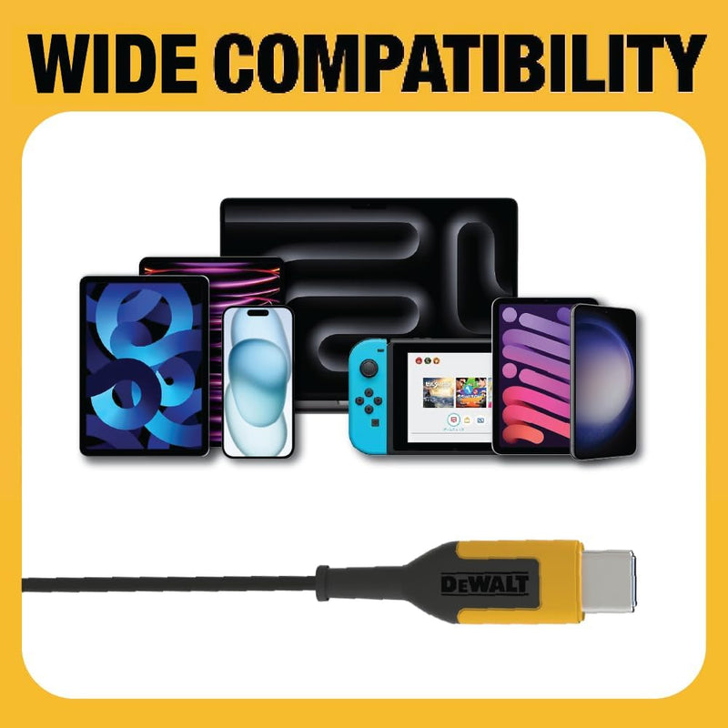 DEWALT Heavy Duty USB-C Wired Earphones – Jobsite Headphones w/Mic