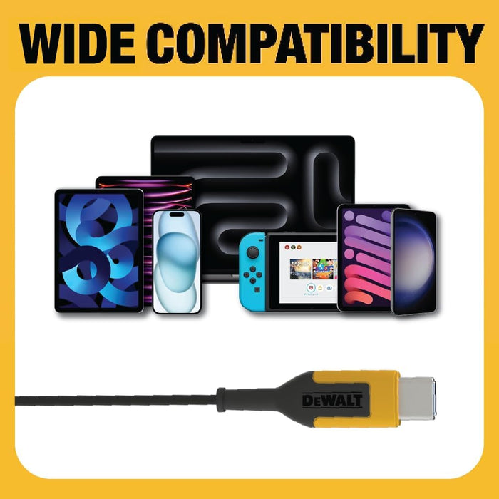 DEWALT Heavy Duty USB-C Wired Earphones – Jobsite Headphones w/Mic