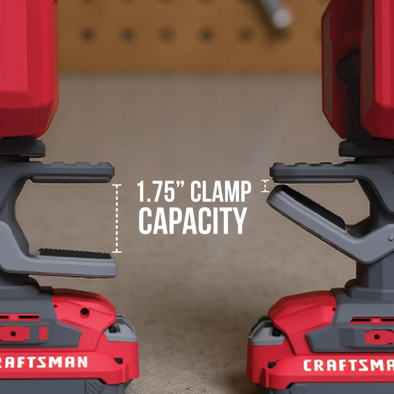 CRAFTSMAN 10W Bluetooth Jobsite Speaker with Clamp, 76+ Hour Runtime & USB-C Device Charging, Tool Only