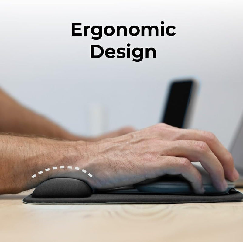 BLACK+DECKER Ergonomic Mouse Pad with Wrist Support – Gel Wrist Rest, Non-Slip Base
