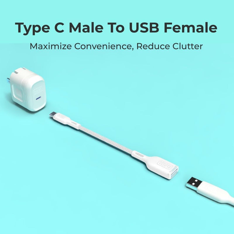 BLACK+DECKER USB-C to USB-A Adapter – Nylon Braided 2-Pack OTG Cable for iPhone, MacBook, iPad