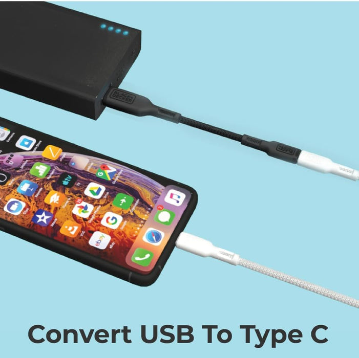 BLACK+DECKER USB-C to USB Adapter – 2-Pack OTG Cables for MacBook, iPhone, Samsung Galaxy