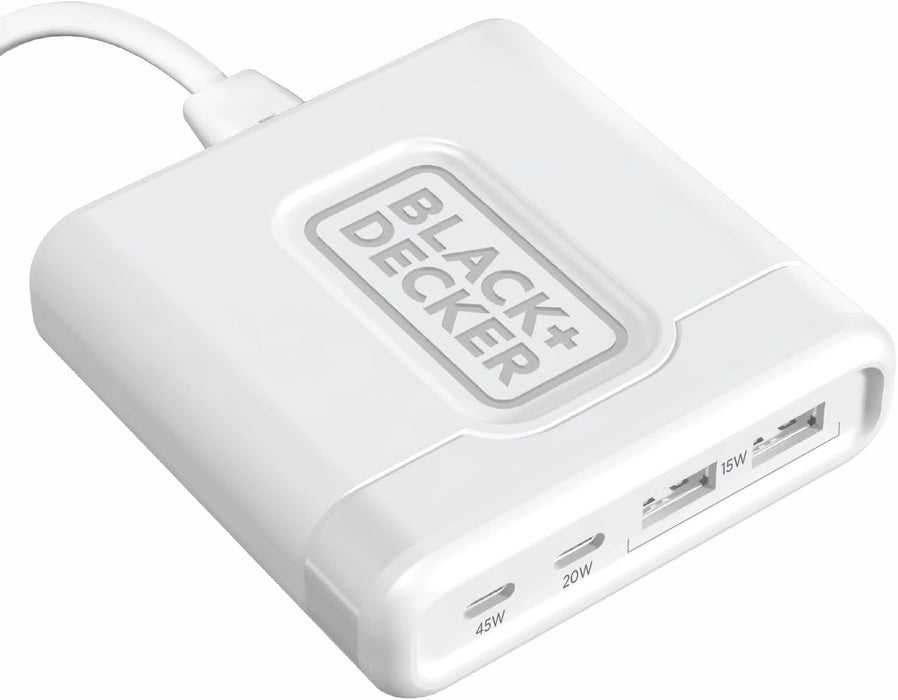 BLACK+DECKER USB C Fast Charger 65W 4 Port Type USB C Charging Station Hub Block TypeC Wall Charger Power Strip Adapter Plug 2 USBC 2 USBA for iPad iPhone 15 14 13 12 Pro Max Pixel Note Galaxy, Black