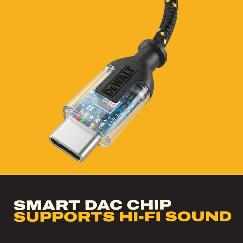 DEWALT USB-C to 3.5mm Headphone Jack Adapter with DAC Chip