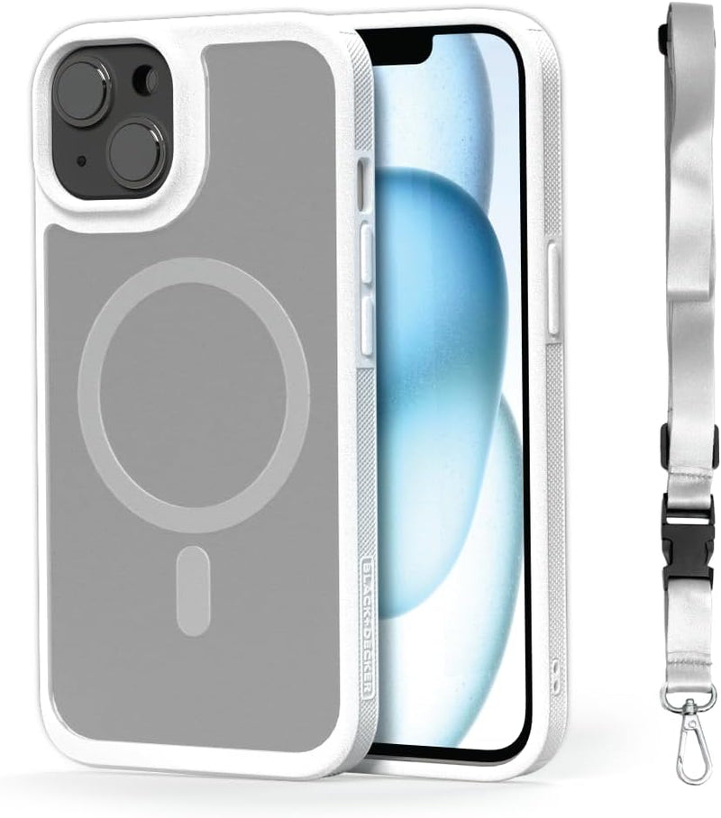 BLACK+DECKER iPhone 14 Case – MagSafe, Shockproof, Lanyard Strap, Custom Buttons