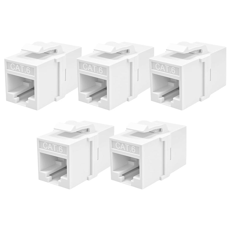 CAT6 Keystone Jack Inline Coupler RJ45 Female-to-Female 10Gbps Ethernet