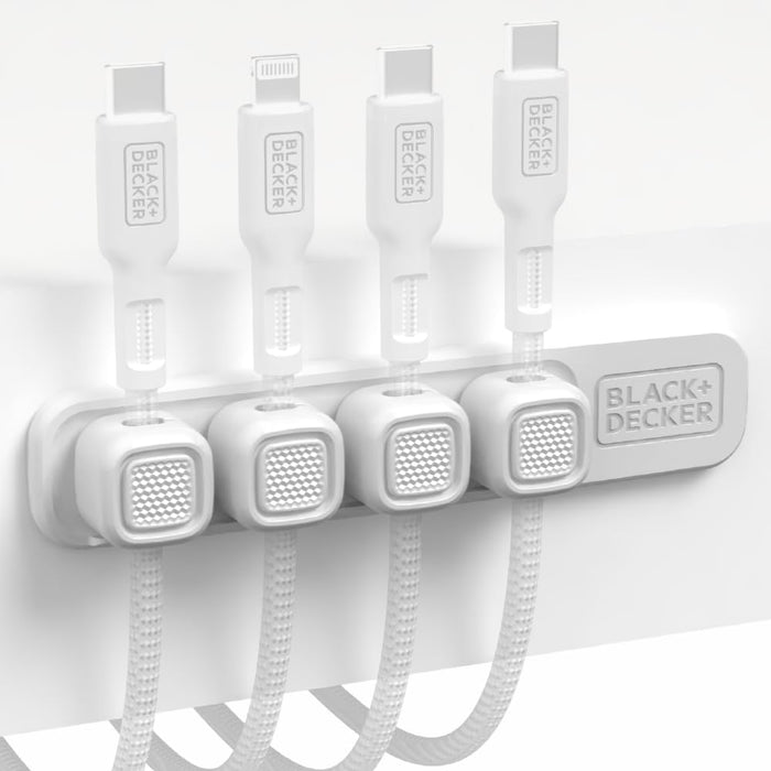 BLACK+DECKER Magnetic Cable Organizer – 4-Pack Adhesive Cord Clips for Cable Management