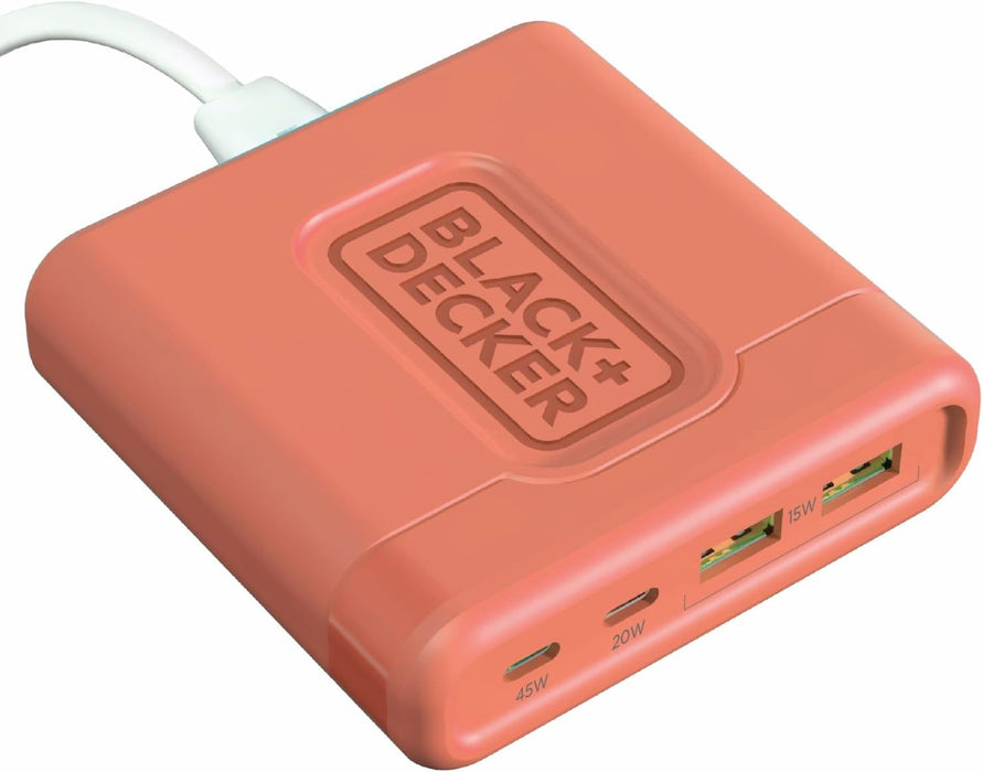 BLACK+DECKER USB C Fast Charger 65W 4 Port Type USB C Charging Station Hub Block TypeC Wall Charger Power Strip Adapter Plug 2 USBC 2 USBA for iPad iPhone 15 14 13 12 Pro Max Pixel Note Galaxy, Black