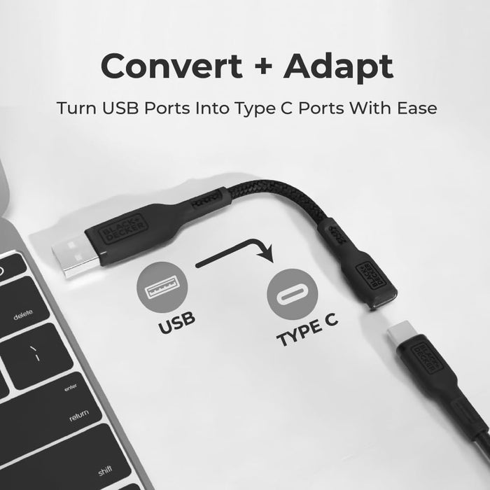 BLACK+DECKER USB-C to USB Adapter – 2-Pack OTG Cables for MacBook, iPhone, Samsung Galaxy