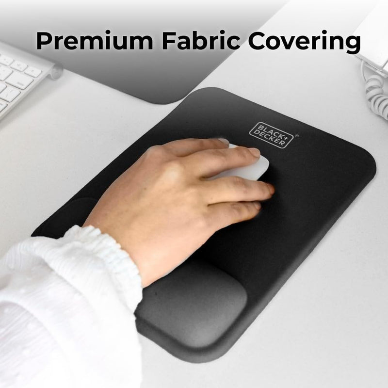 BLACK+DECKER Ergonomic Mouse Pad with Wrist Support – Gel Wrist Rest, Non-Slip Base