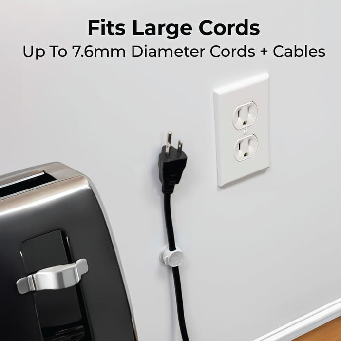 BLACK+DECKER Magnetic Cord Organizer Holder, 6 Pack Magnetic Cable Clips, Under Desk Cable Management, Strong Adhesive Cord Holder for Nightstand Kitchen Appliances Car Wall Office (Black)