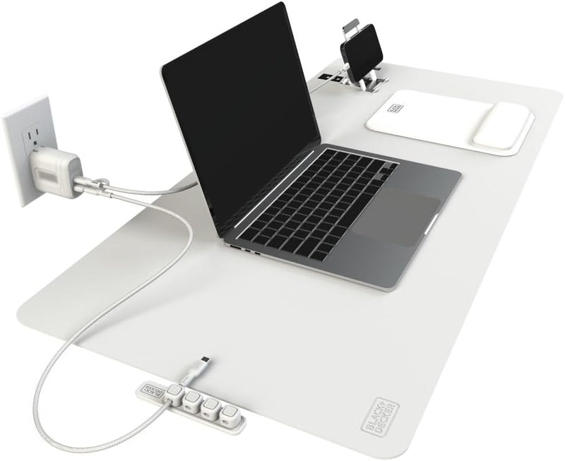 BLACK+DECKER Home Office Kit – 7-Piece Desk Set – Desk Mat & 38W PD Charger