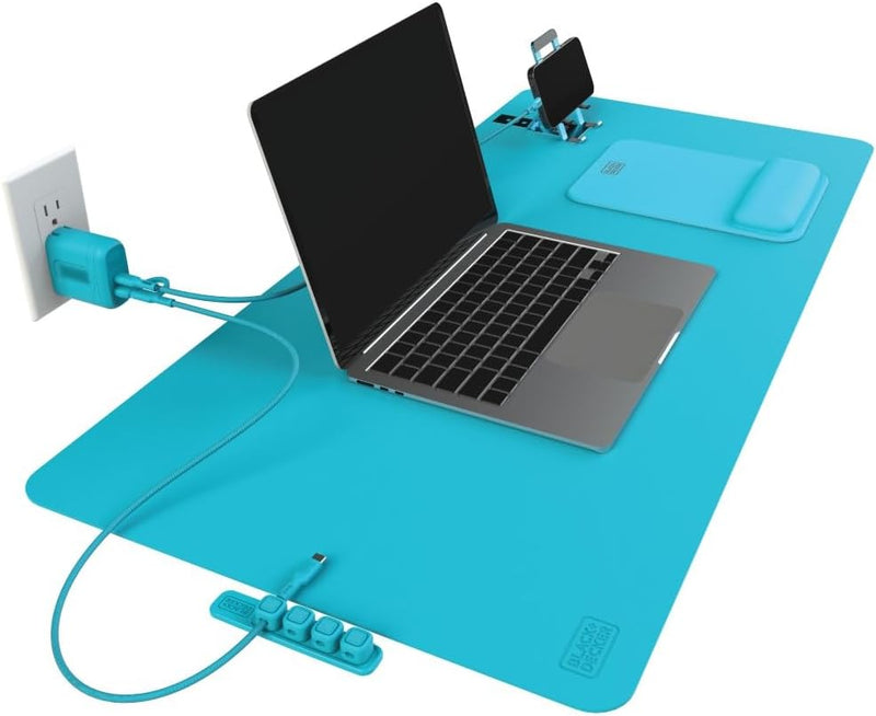 BLACK+DECKER Home Office Kit – 7-Piece Desk Set – Desk Mat & 38W PD Charger