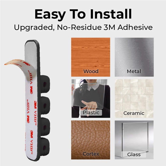 BLACK+DECKER Magnetic Cable Organizer – 4-Pack Adhesive Cord Clips for Cable Management