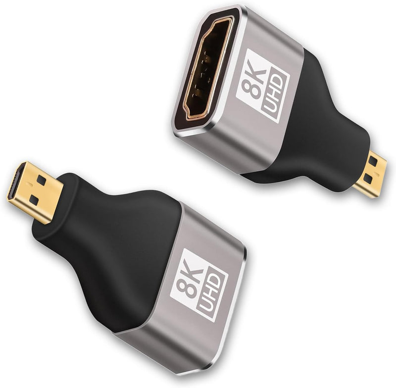 Cyberguys Micro HDMI to HDMI Adapter 2-Pack – 8K UHD Gold-Plated High-Speed Converter