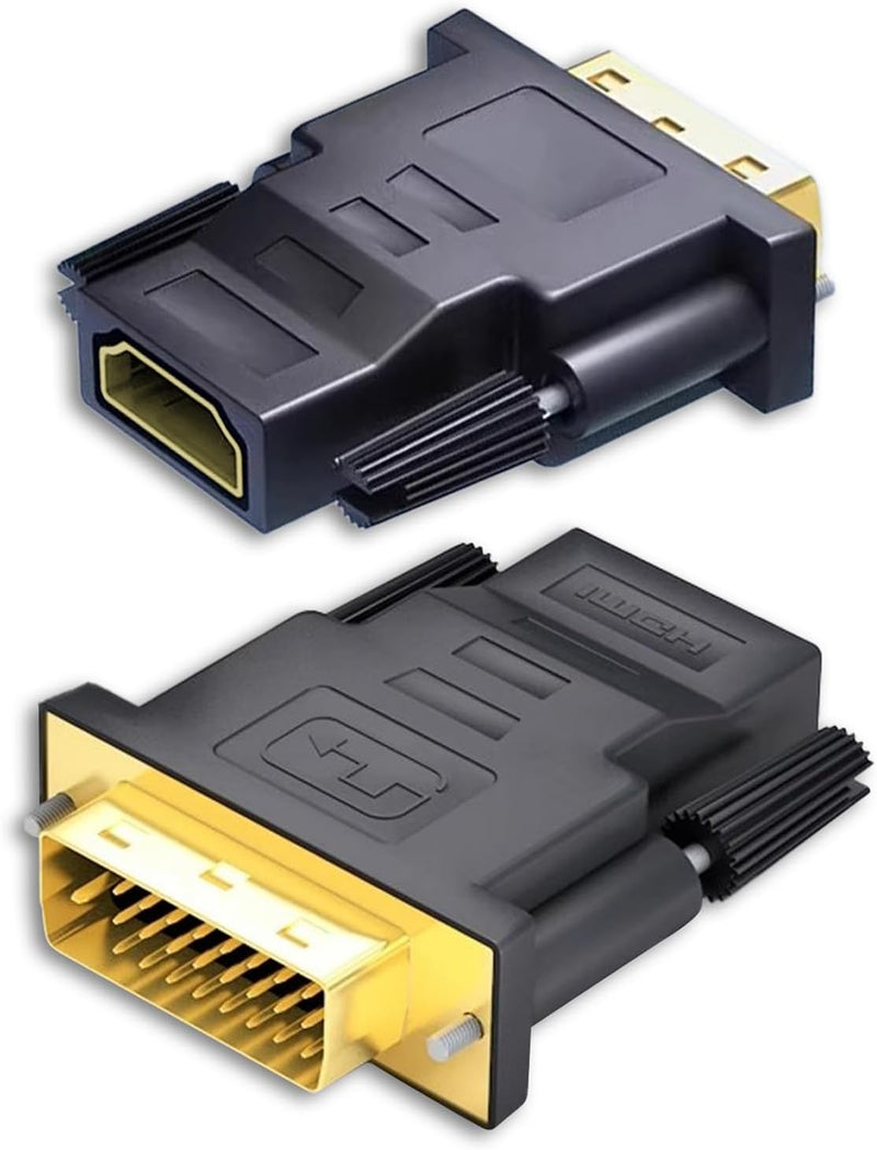 Cyberguys 2-Pack DVI to HDMI Adapter – Bi-Directional DVI-D Male to HDMI Female, 4K UHD