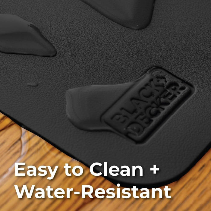 BLACK+DECKER Water-Resistant Nightstand Mat – PU Leather Protector, 7.5" x 11"