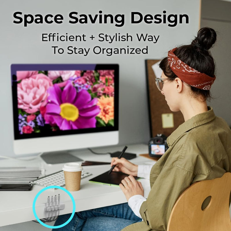 BLACK+DECKER Magnetic Cable Organizer – 4-Pack Adhesive Cord Clips for Cable Management
