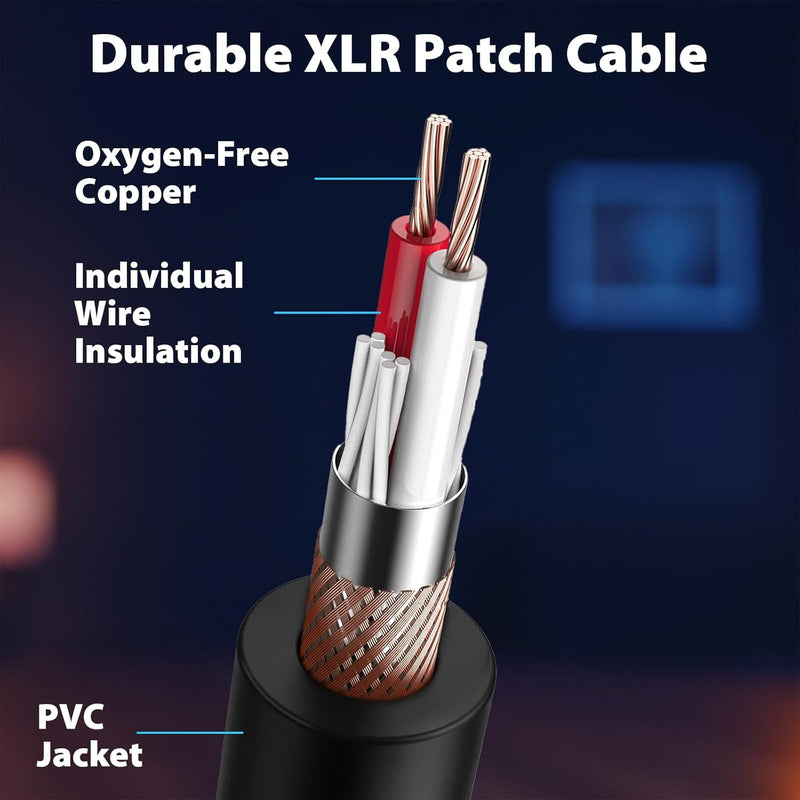 Cyberguys XLR Microphone Cable 2-Pack – XLR Male to Female Balanced Audio Cords