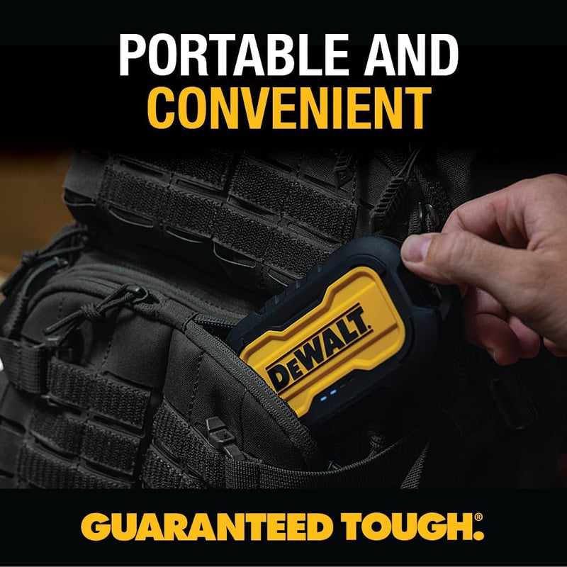 DEWALT Heavy Duty Portable Charger, 10,000mAh Power Bank w/USB-C Port, Fast Charging Battery Pack for iPhone 15/14/13 Series, Samsung Galaxy & More