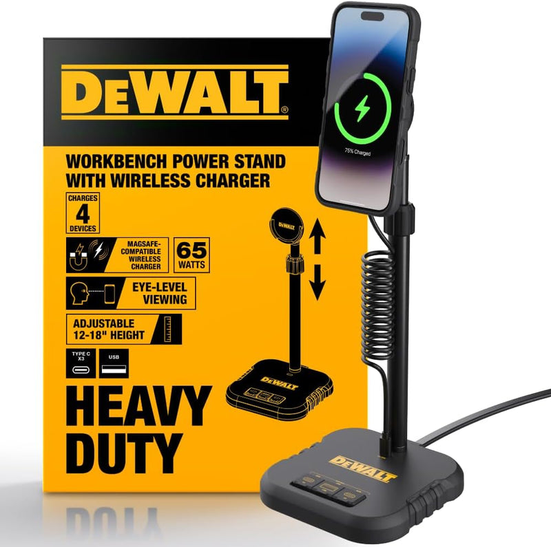 DEWALT Magnetic Wireless Charging Stand with USB Ports, MagSafe Compatible