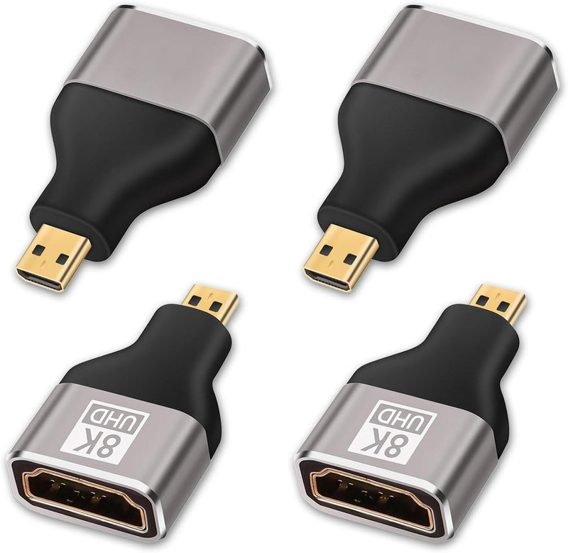 Cyberguys Micro HDMI to HDMI Adapter 2-Pack – 8K UHD Gold-Plated High-Speed Converter