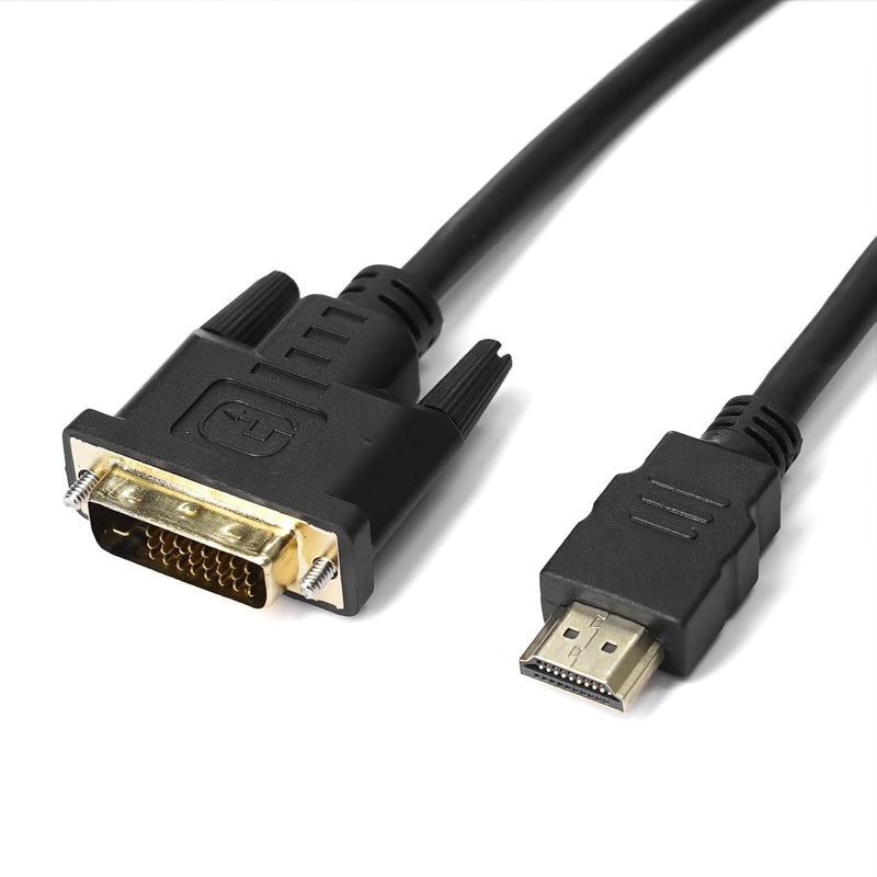 Cyberguys DVI to HDMI Cable – Bi-Directional DVI-D/DVI-I to HDMI Cord, 1080P@60Hz, Gold-Plated w/Screw Lock