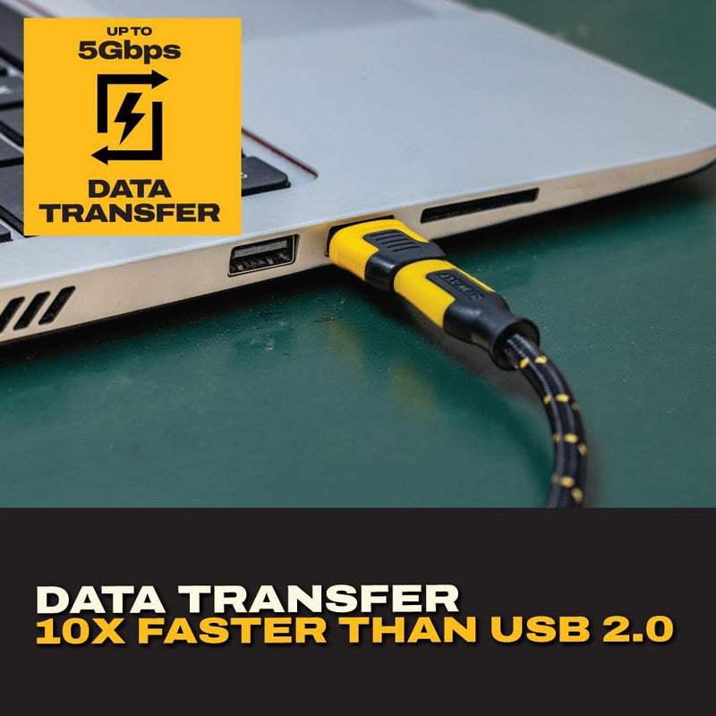 DEWALT USB-C to USB-A Adapter 4-Pack – Fast Charging & 5Gbps Data Converter