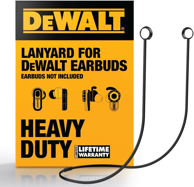 DEWALT Anti-Loss Lanyard for Wireless Earbuds – Secure Detachable Neck Strap