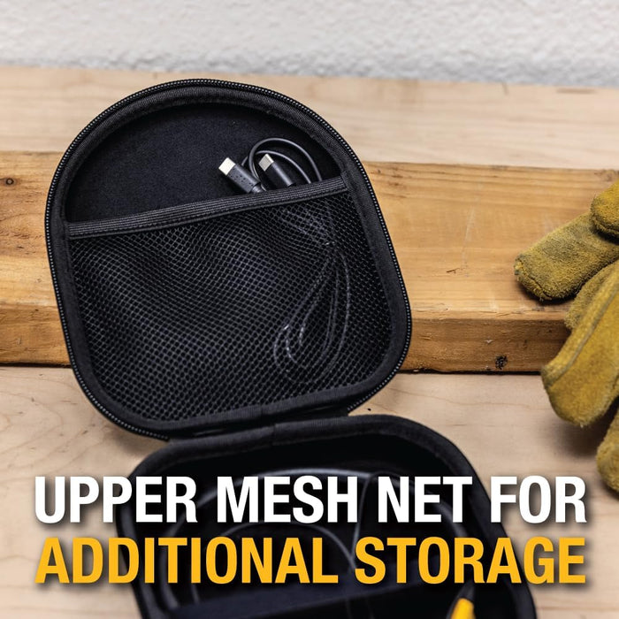 DEWALT Heavy Duty Protective Case – Neckband Earbuds Travel Storage