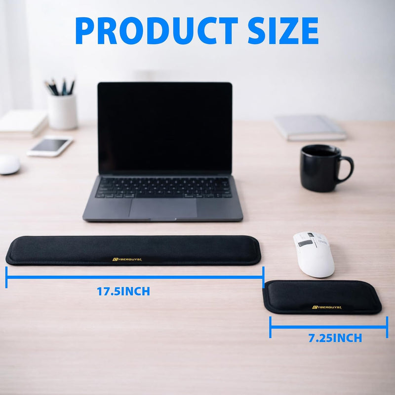 Cyberguys Ergonomic Mouse Pad and Keyboard Wrist Rest Set, Silicone Gel