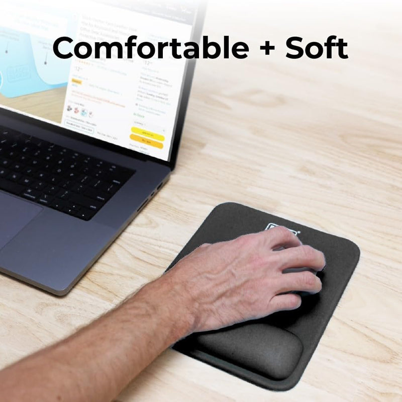 BLACK+DECKER Ergonomic Mouse Pad with Wrist Support – Gel Wrist Rest, Non-Slip Base