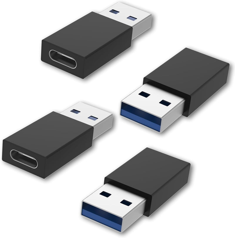 TRAVEL DEPOT USB to USB-C Adapter 4-Pack – Female USB-C to USB-A Male Converter, 5Gbps USB 3.0 OTG Charger Adapter for iPhone, iPad, Samsung Galaxy, Apple Watch, AirPods