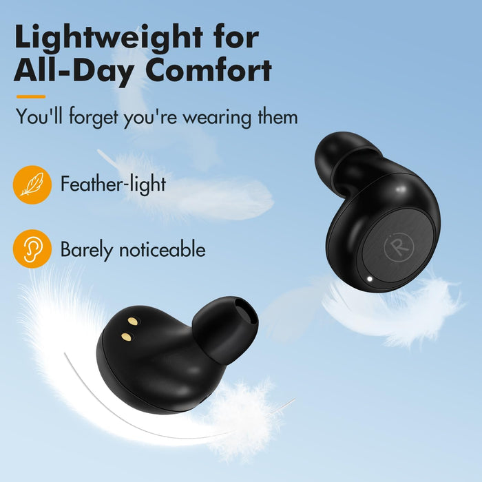 Mini Wireless Earbuds – Auto Pairing, Lightweight IPX4 Headphones w/Mic & Charging Case