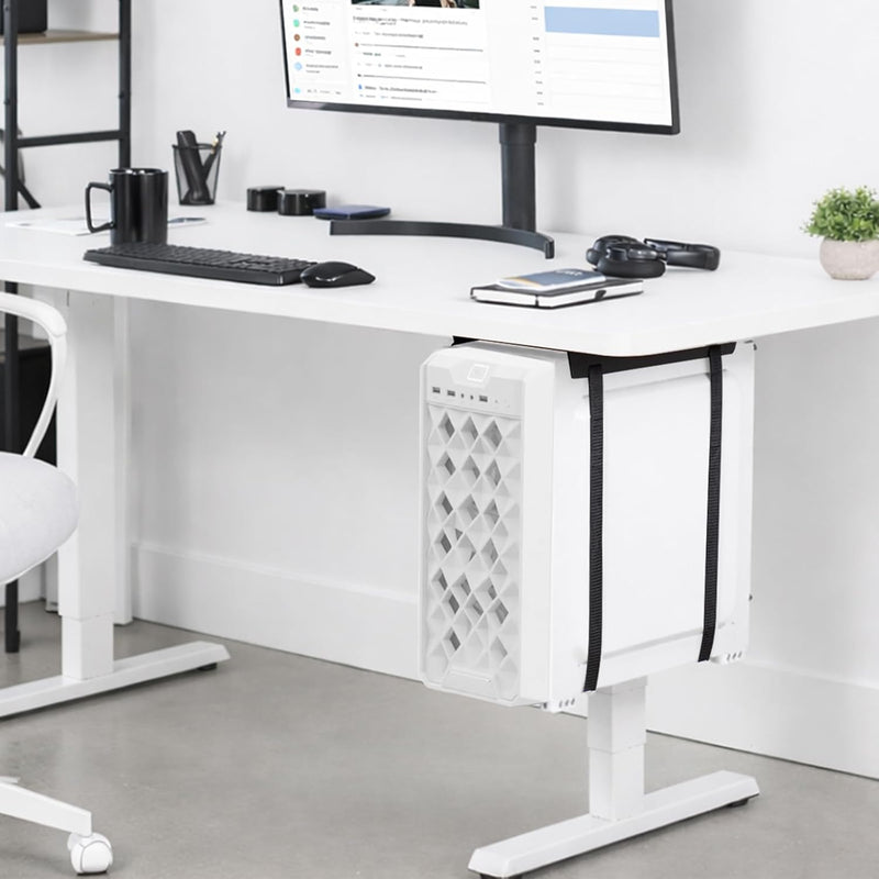 Economical Under Desk PC Mount, Adjustable Steel Frame – 44 lb Capacity