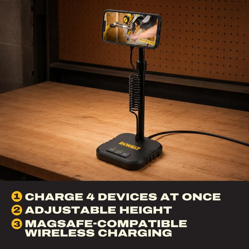 DEWALT Magnetic Wireless Charging Stand with USB Ports, MagSafe Compatible
