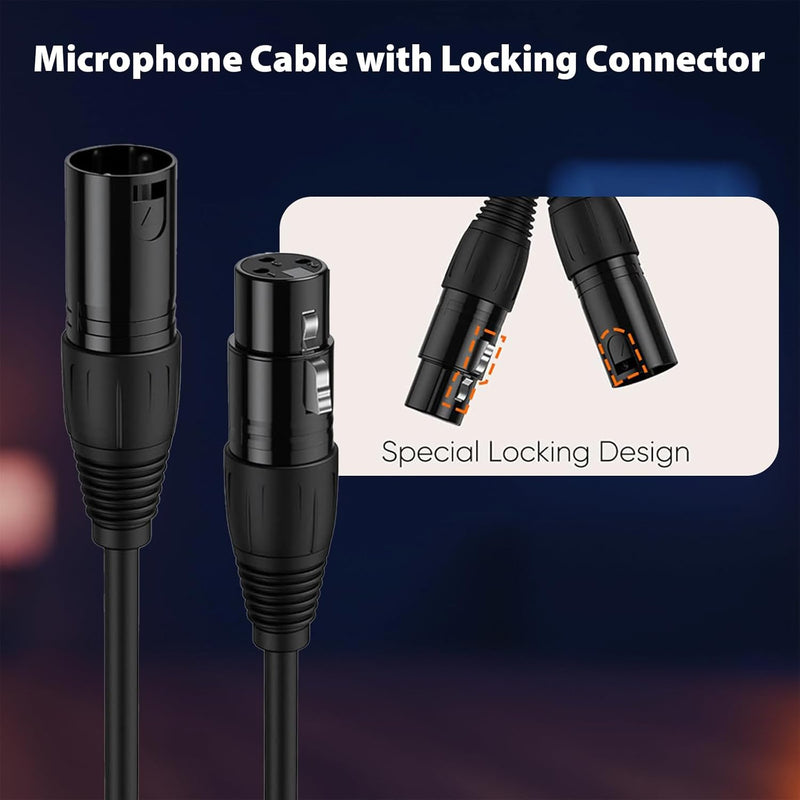 Cyberguys XLR Microphone Cable 2-Pack – XLR Male to Female Balanced Audio Cords