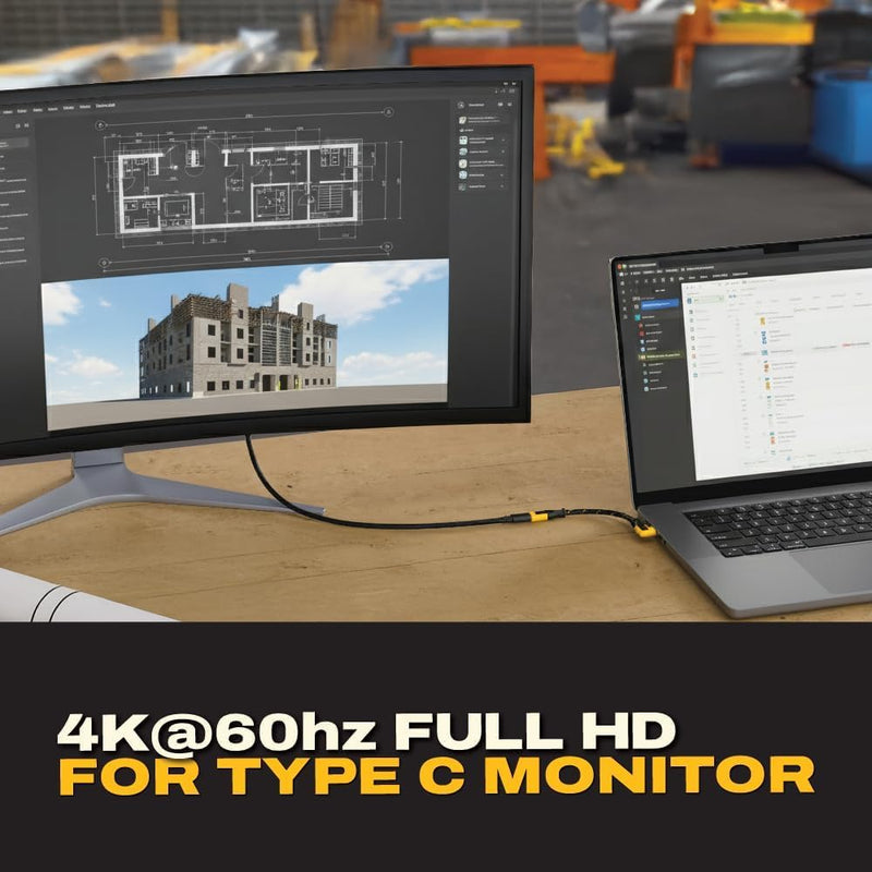 DEWALT USB-C to USB-A Adapter 4-Pack – Fast Charging & 5Gbps Data Converter